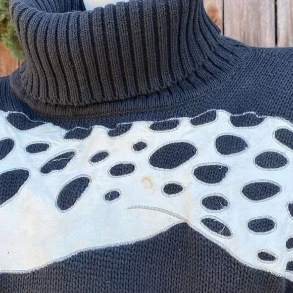 Vintage Trash 1980s Cheetah Leopard Fashion Streetwear Sweater w/ Shoulder Pads